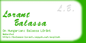 lorant balassa business card