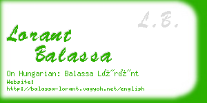 lorant balassa business card